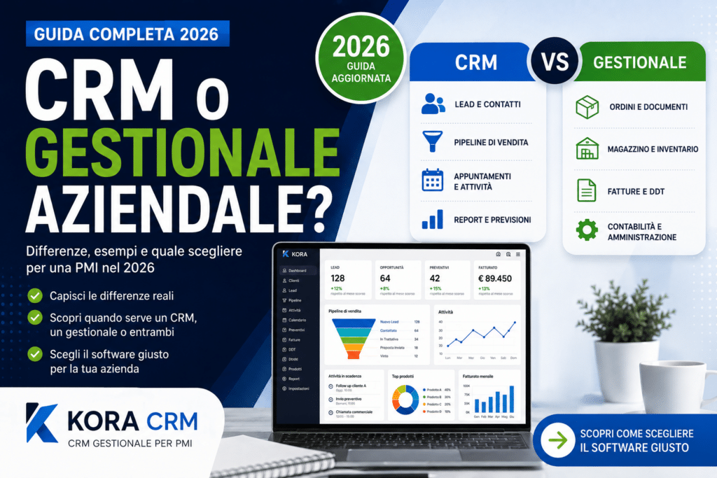 CRM o gestionale aziendale? Differenze, esempi e quale scegliere per una PMI