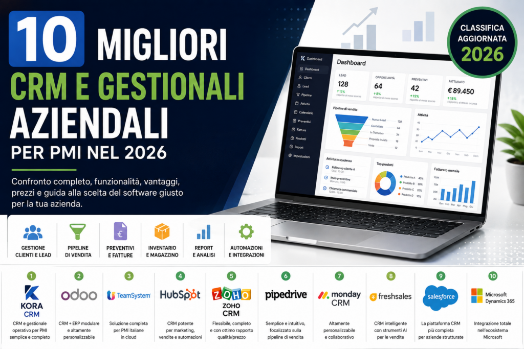 I 10 migliori CRM e gestionali aziendali per PMI nel 2026
