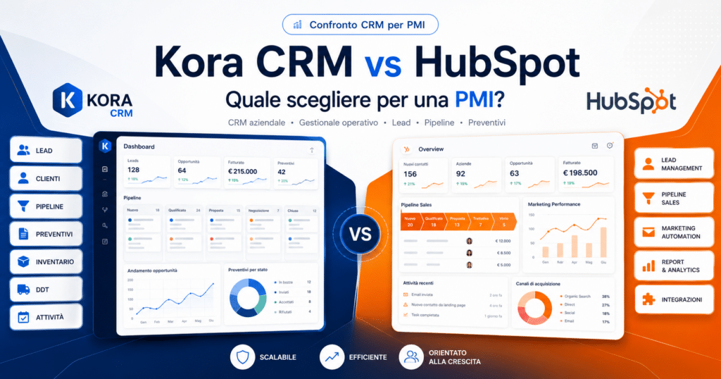 Gestionale: HubSpot o Kora? quale scegliere per una PMI?